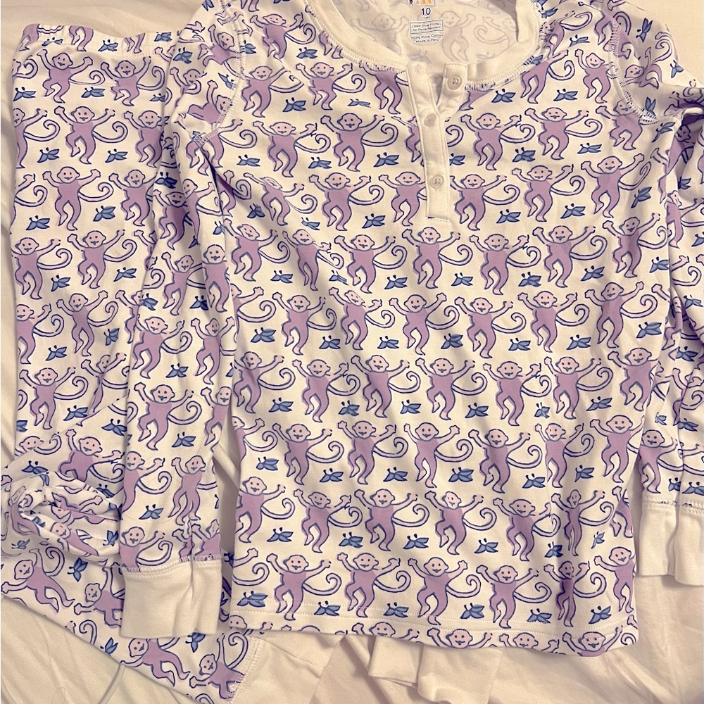 *Roller Rabbit Kids Monkey Pajamas size 10 / Lavender